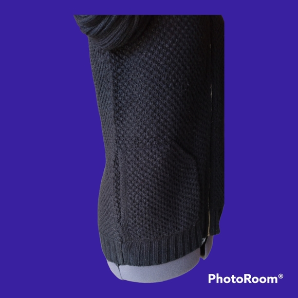 Jones New York signature black knit zip up sweater,  Small - Picture 3 of 8